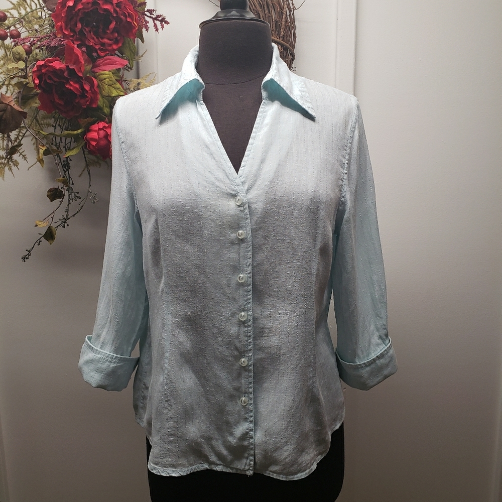 Carole Little Linen Shirt🚩